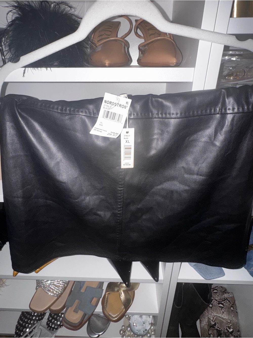 Nordstrom Black Faux Leather Mini Skirt